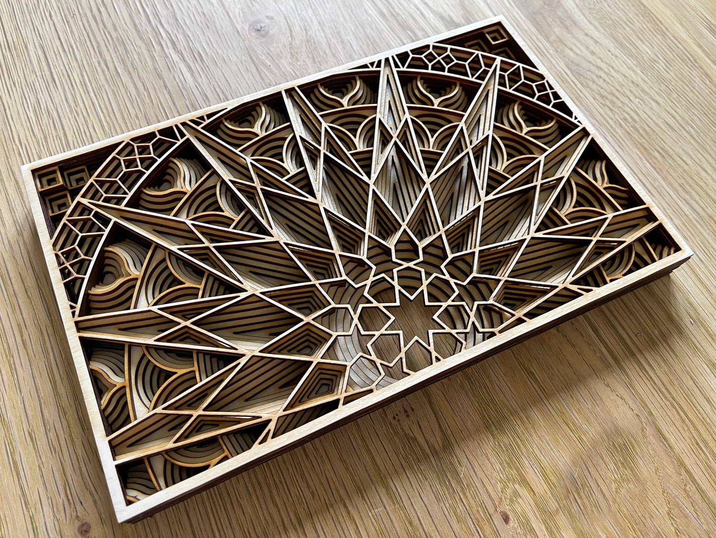 Multi layer mandala wooden art