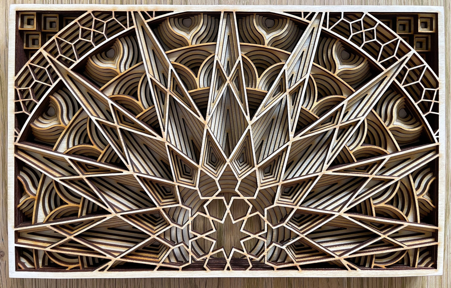 Multi layer mandala wooden art