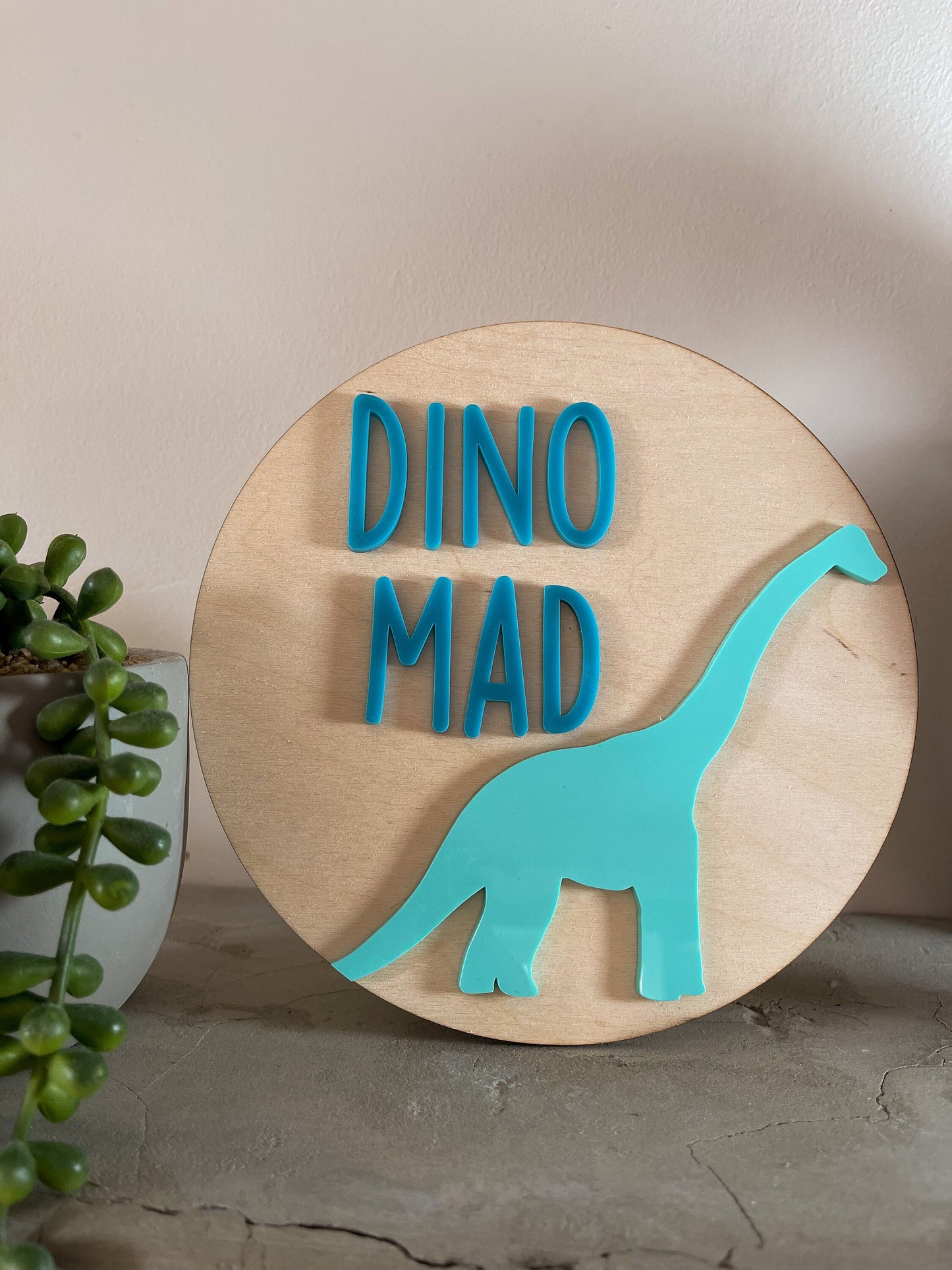 Dino Mad dinosaur plaque, child's bedroom, nursery sign, nursery decor, bedroom decor