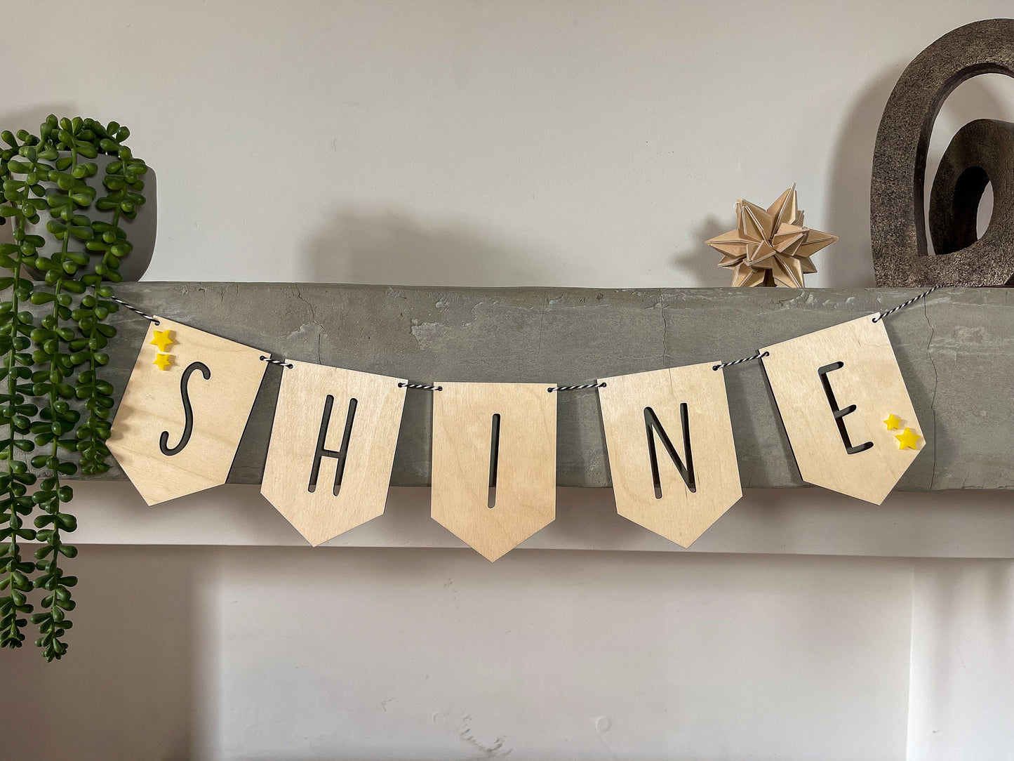 Shine wooden bunting, nursery decor, bedroom decor, bunting flags